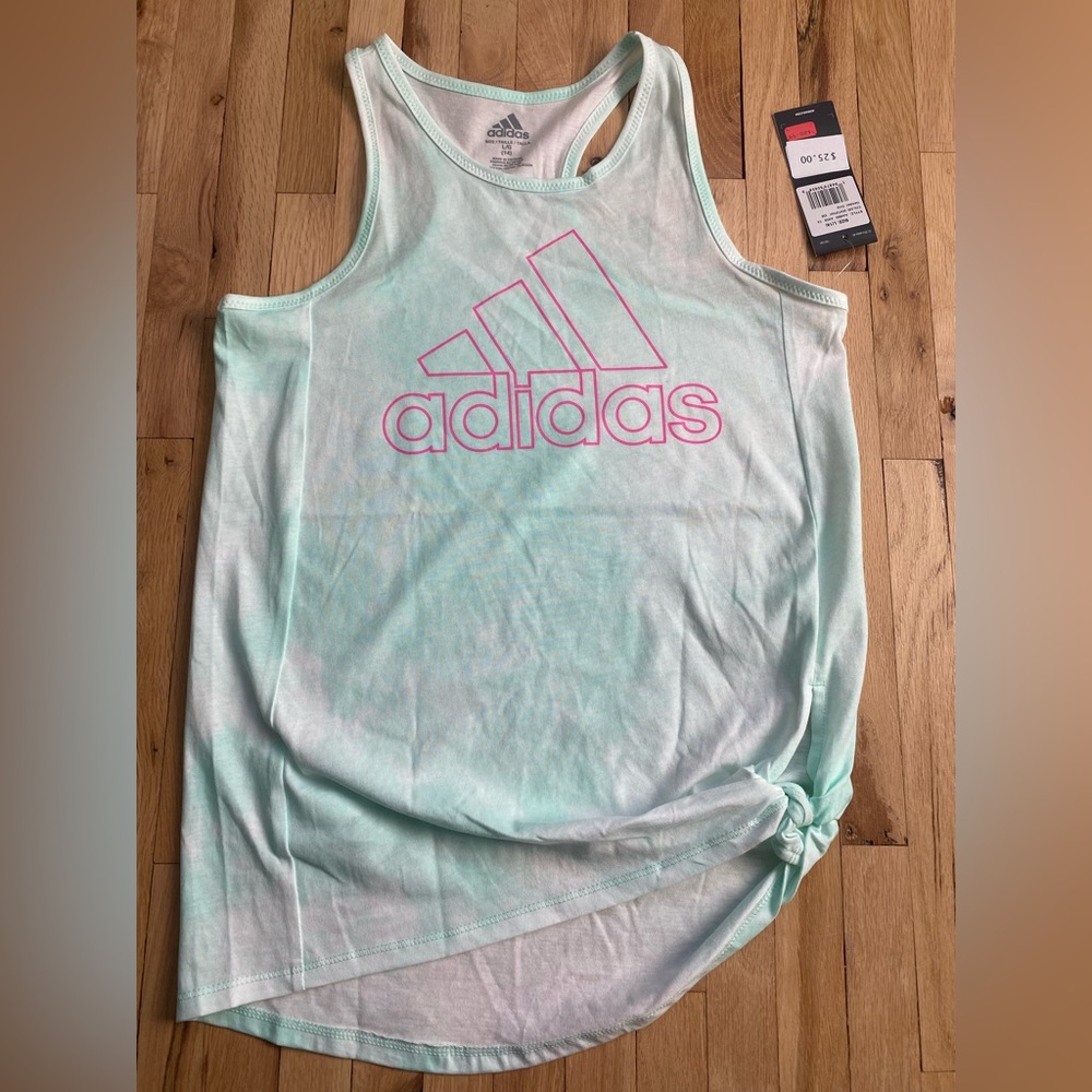 New Adidas Tie Dye Mint color tank. Size 12 realistically